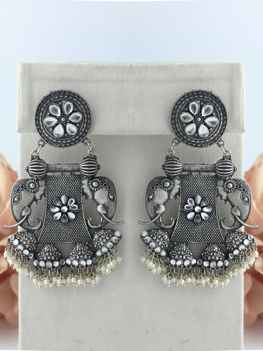 Kinjal Earrings-Antique Silver