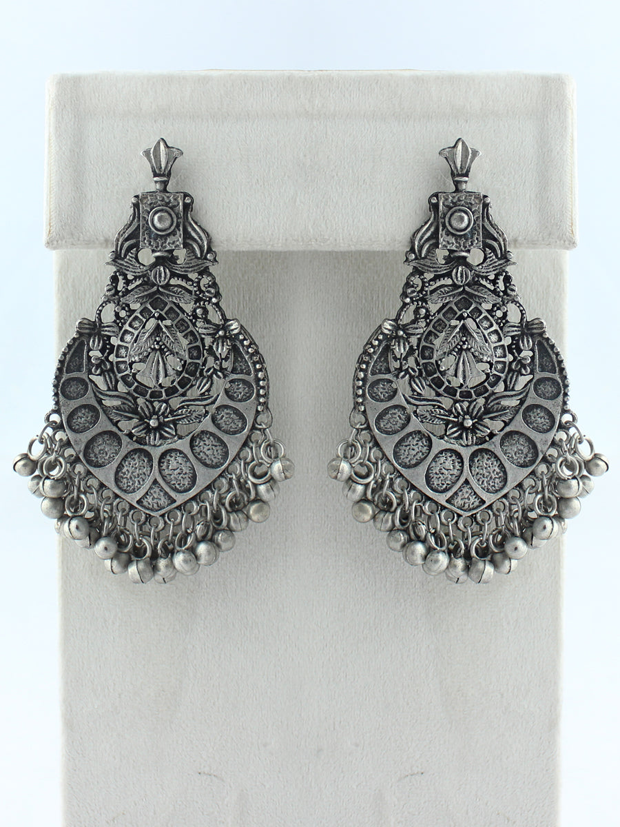 Mohini Earrings-Antique Silver
