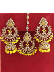 Kavya Earrings & Tikka-Yellow
