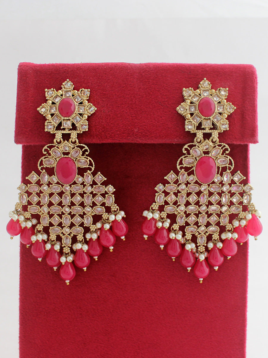 Karuna Earrings-Ruby Pink