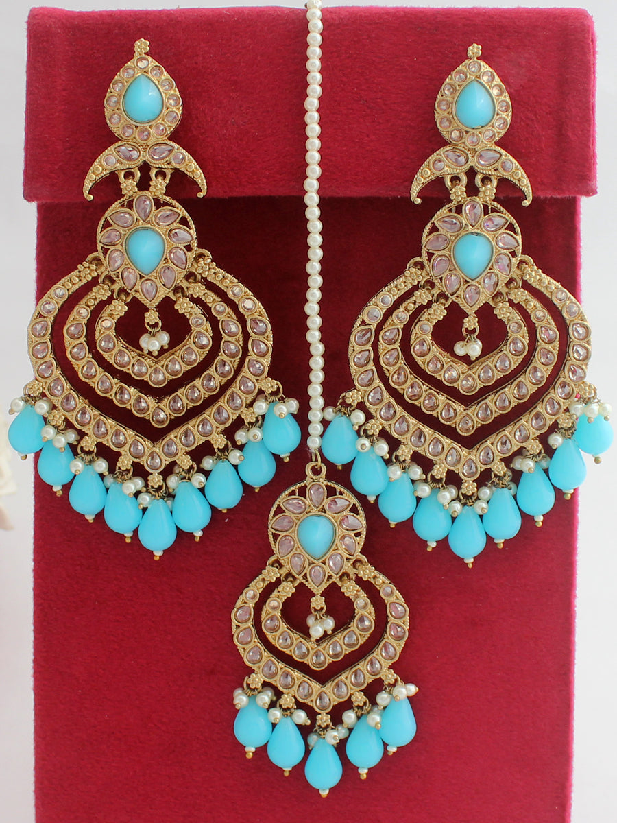 Fatimah Earrings & Tikka-Turqouise