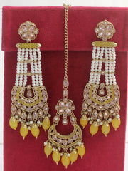 Kashish Earrings & Tikka-Yellow