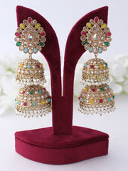 Poorva Jhumki Earrings-Multicolor