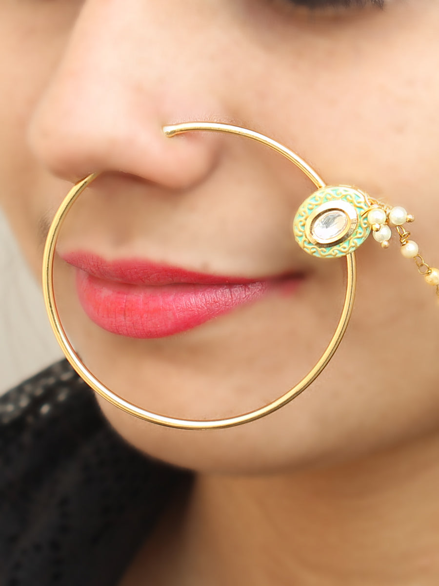 Buy Bridal Nose Ring, Gold Plated Nath, Indian Wedding Nose Ring, No Pierce  Jewelry Online in India - Etsy