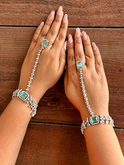Nayra Hand Harness / Bracelet-Mint Green