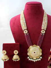 Sikar Long Necklace Set-Pink