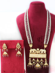 Rajasthan Long Necklace Set-Pink