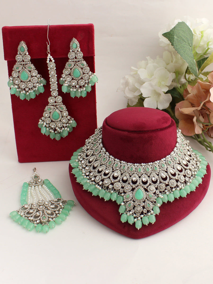Somya Necklace Set-Mint Green