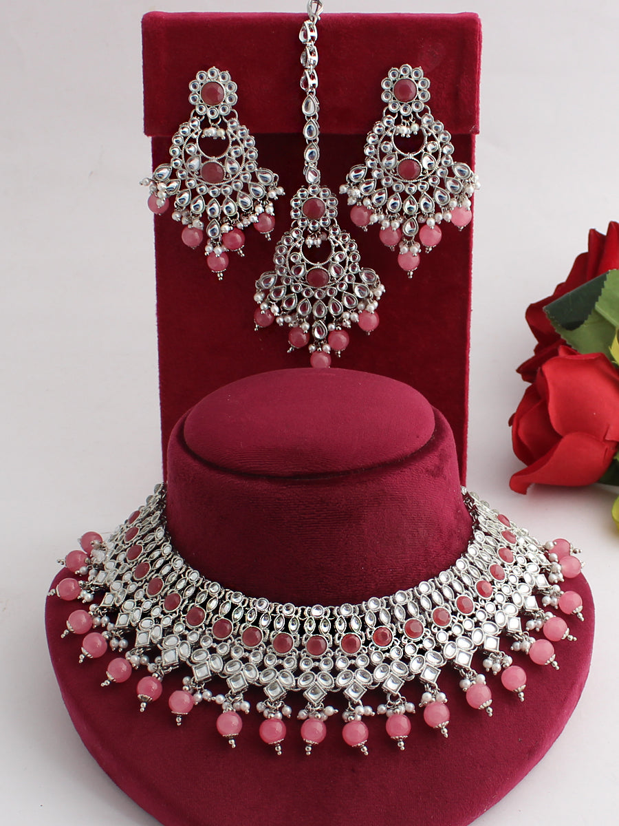Saysha Necklace Set-Pink
