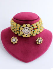 Saanvi Necklace Set-Yellow