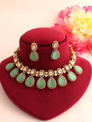 Aditi Necklace Set-Mint Green