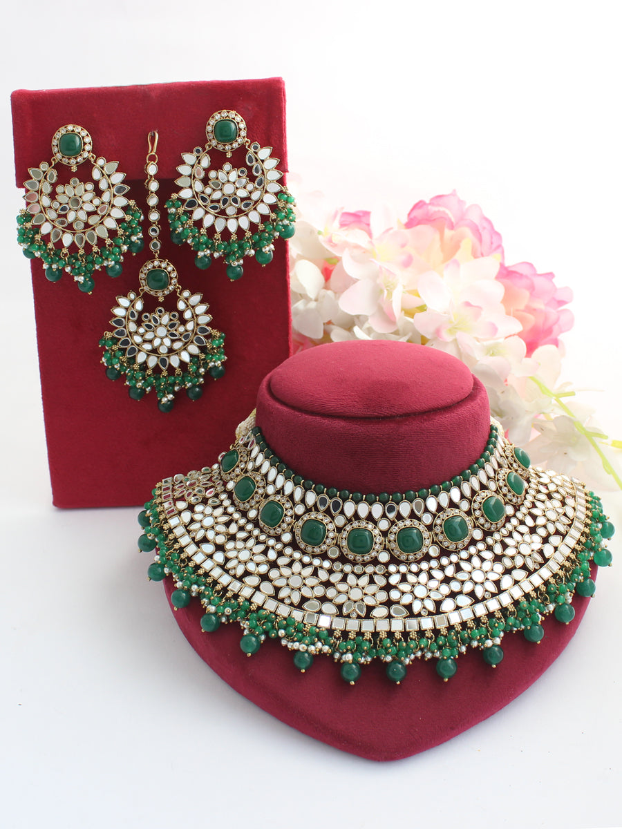 Keesha Necklace Set - Green 