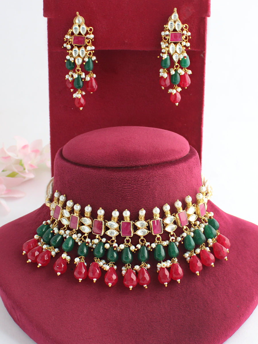 Inakshi Necklace Set-Multicolor