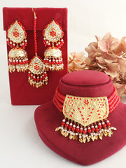Warda Necklace Set-Red