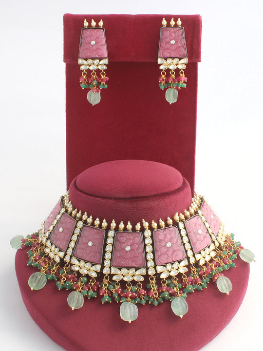 Payal Necklace Set - pink