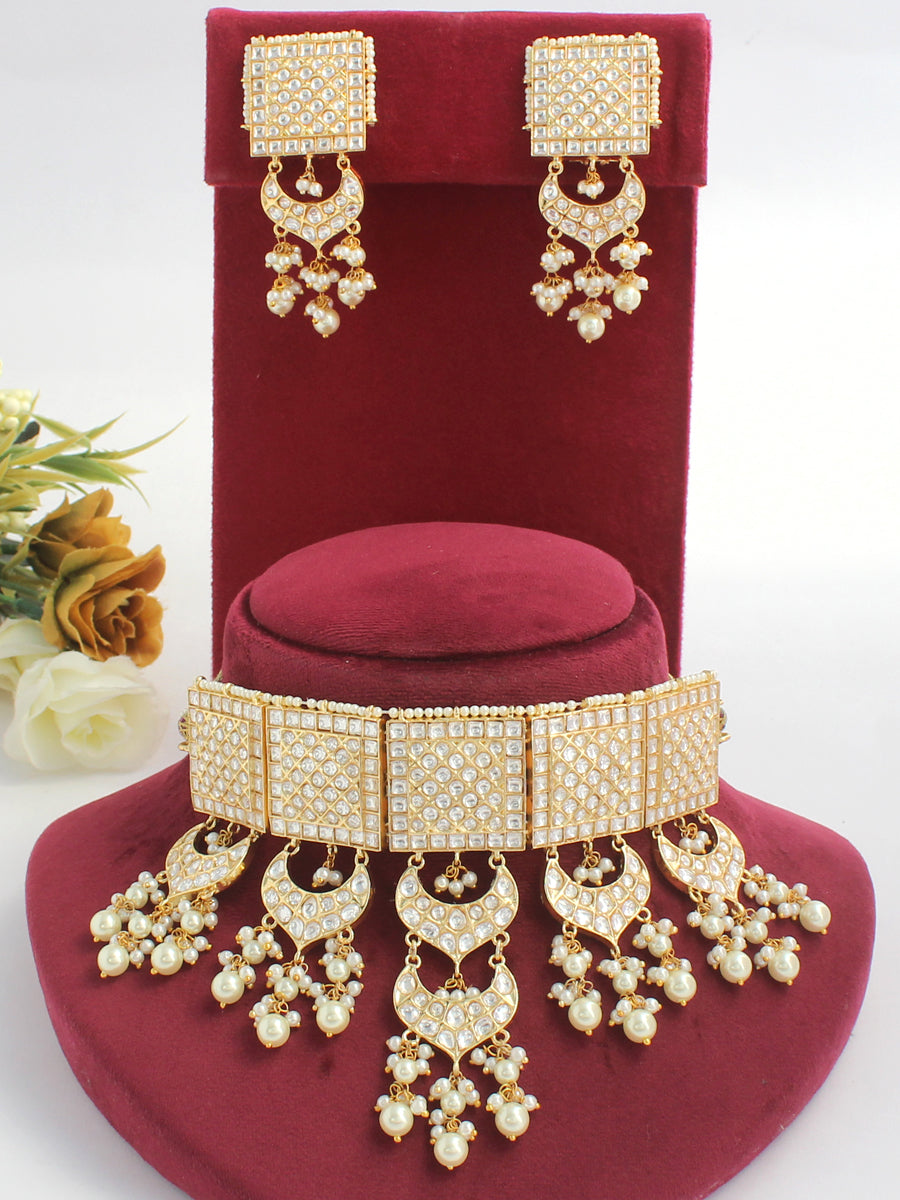 Agra Necklace Set - White