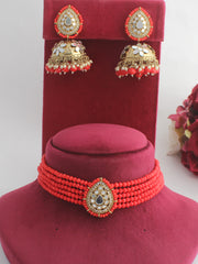 Naaz Necklace Set-Red