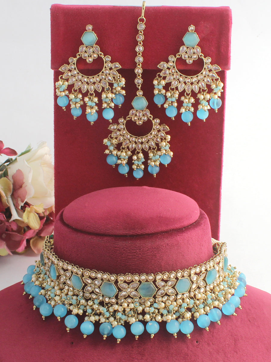 Chitra Necklace Set - Turquoise
