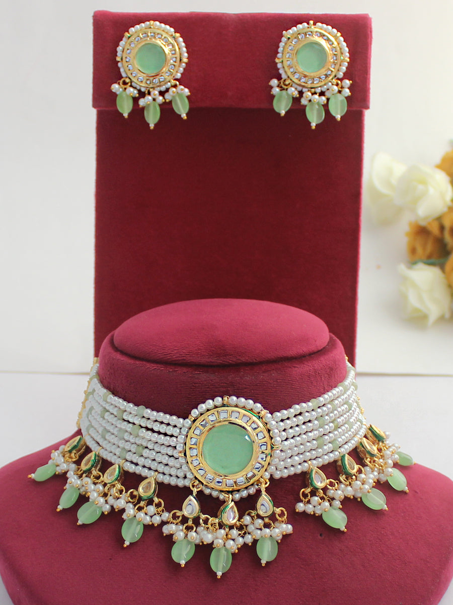 Anjini Necklace Set - Mint Green