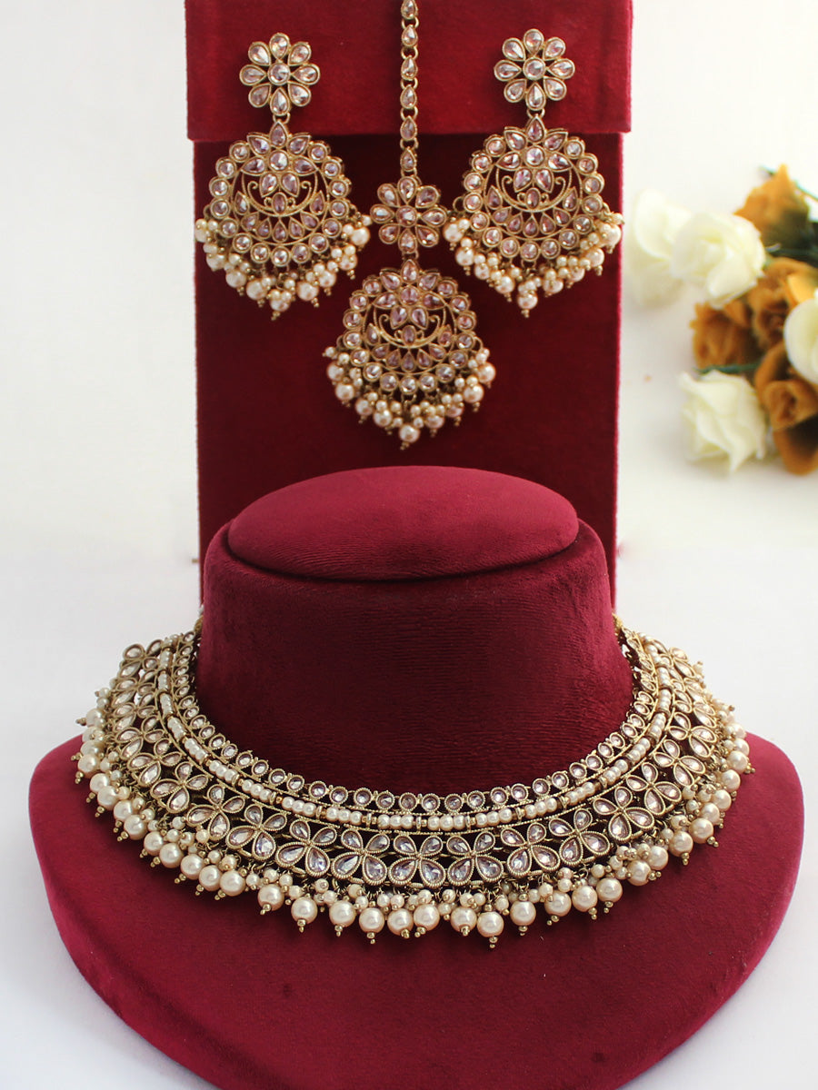 Mansi Long Necklace Set--gold