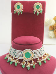 Anjini Necklace Set - Green 