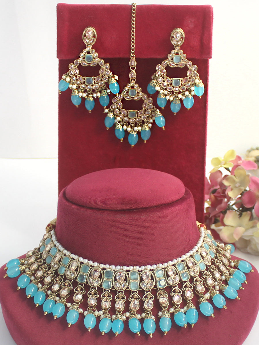 Arshi Necklace set -Turquoise