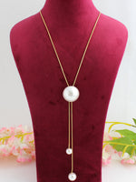 Amisha Tie Necklace-Pearl