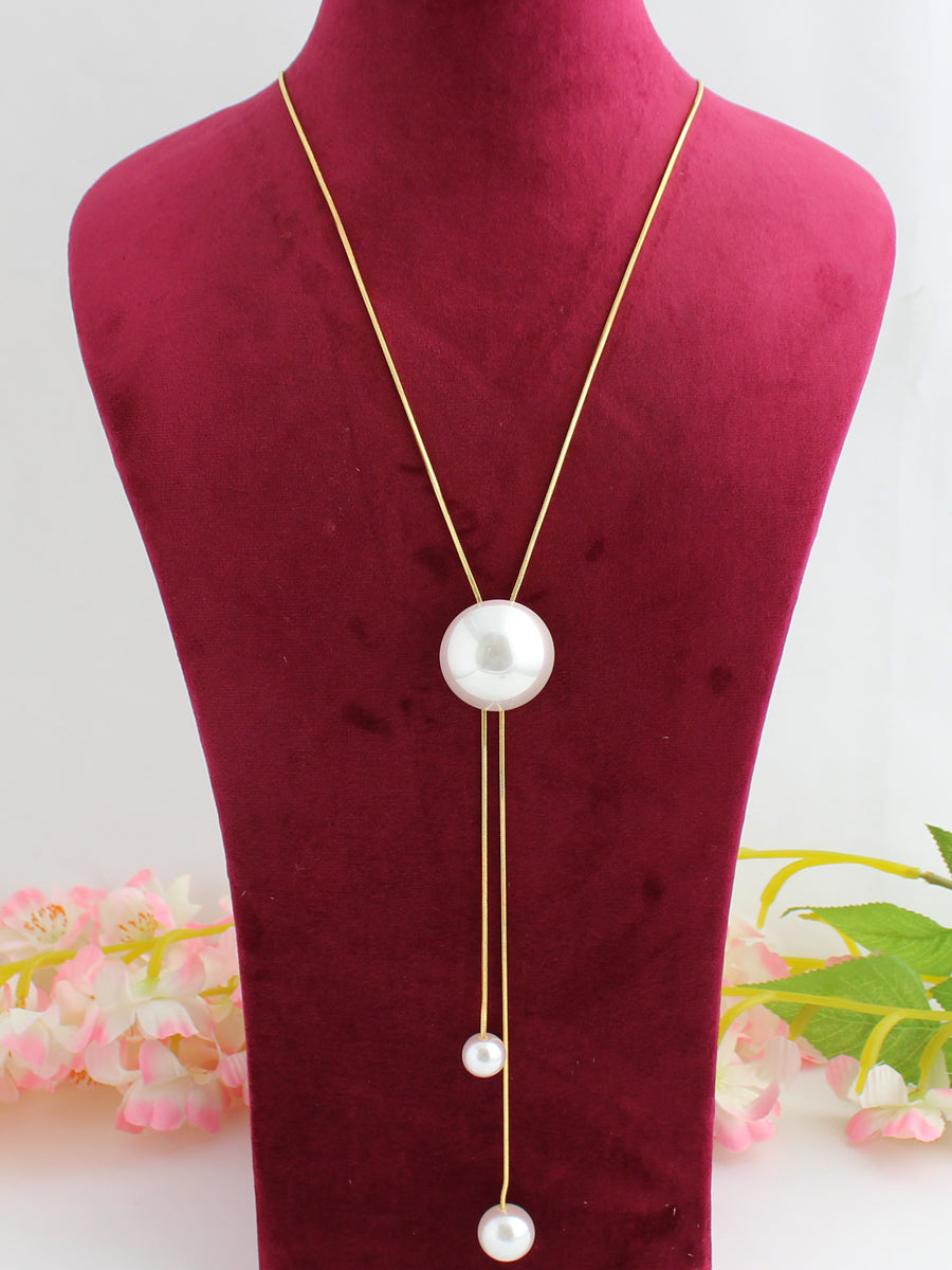 Amisha Tie Necklace-Pearl