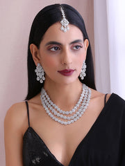 Shanaya Layered Necklace Set-Silver