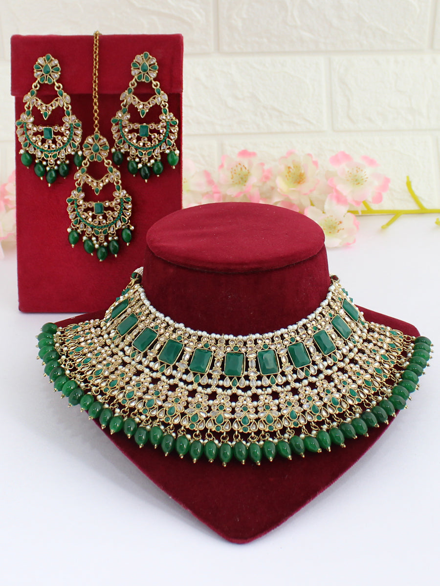 Devina Necklace Set-Green