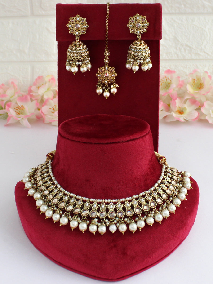 Riyana Necklace Set-pearl