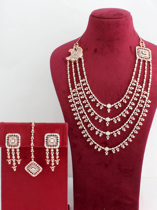 Tarasha Layered Necklace Set-Rose Gold