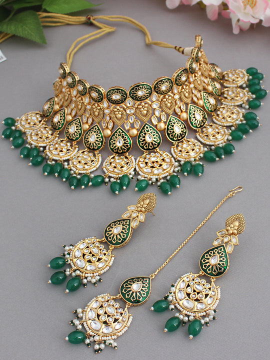 Navdha Bridal Set-Green