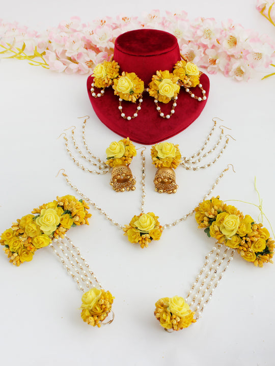 Kiara Floral Bridal Set-Yellow