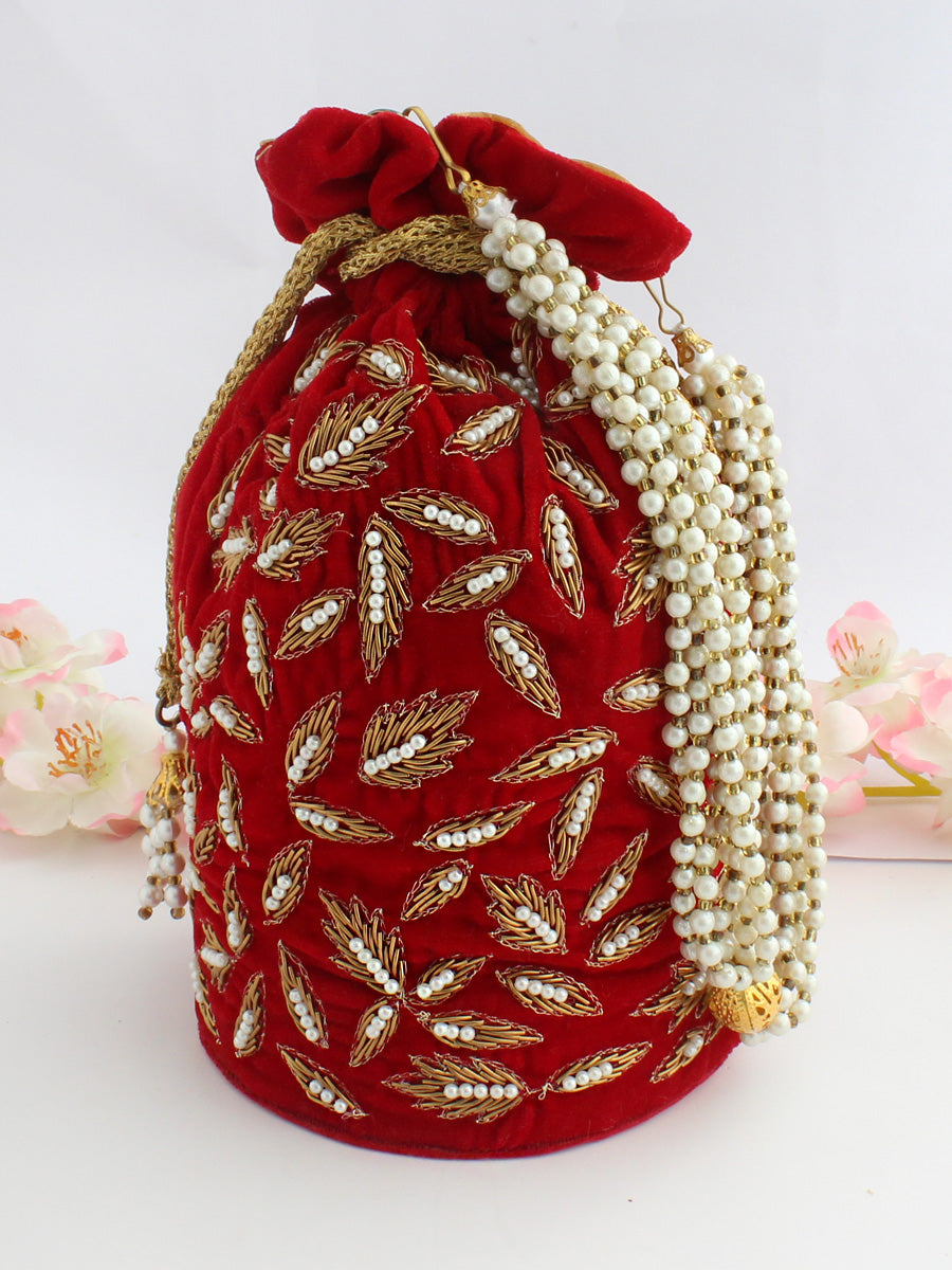 Maanvi Potli Bag-Red