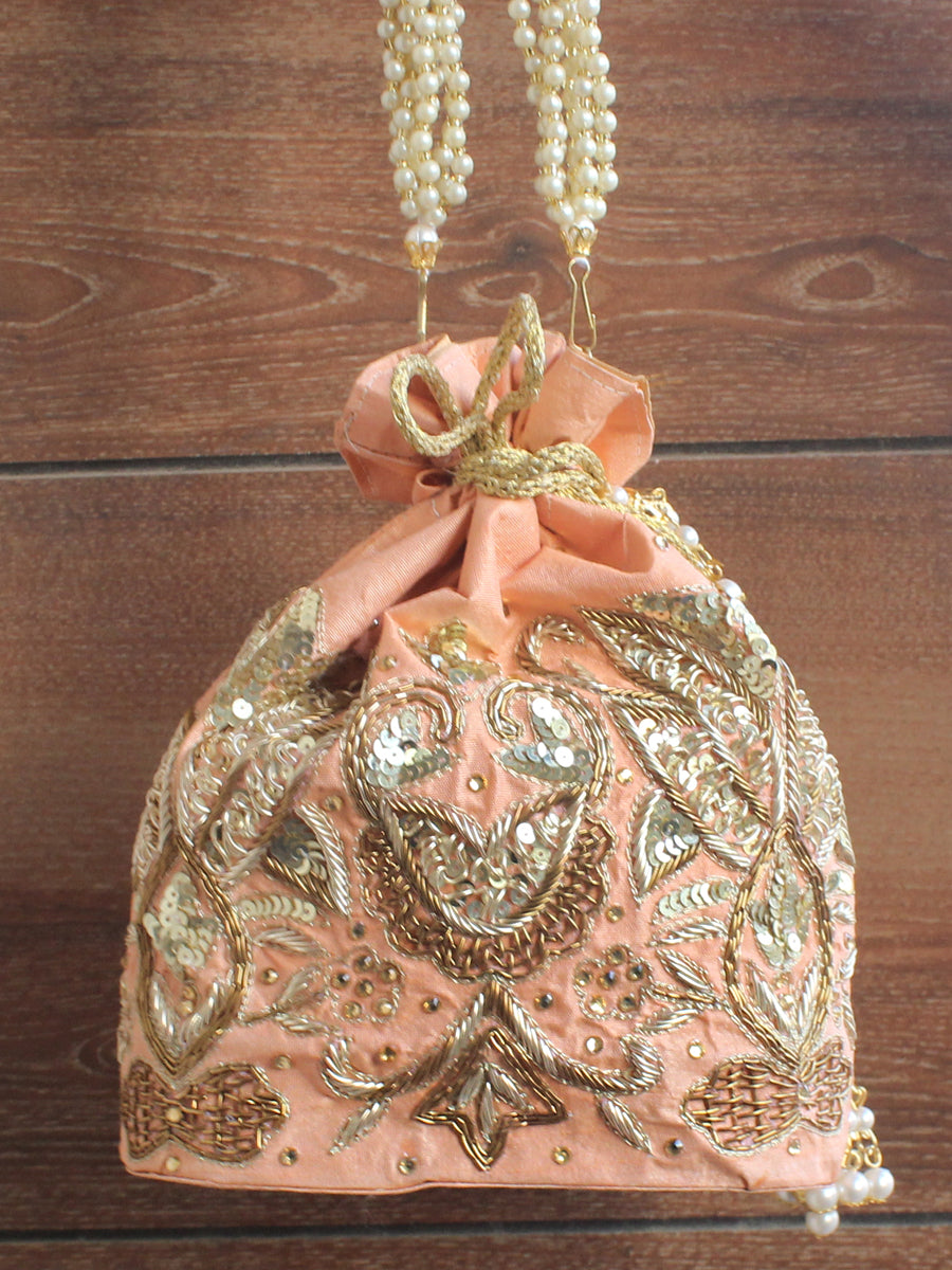 Mehru Potli Bag-Peach