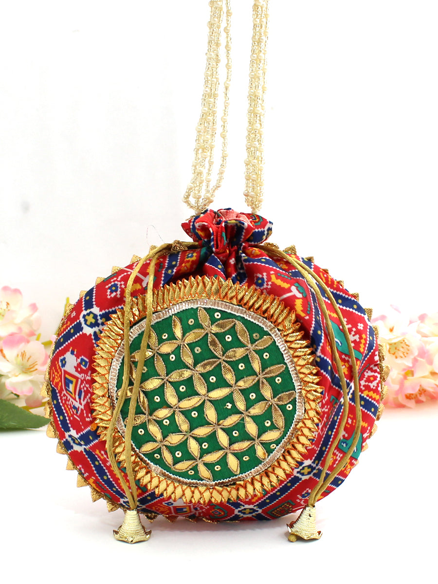 Patola Print Potli Bags / Wedding favors-Multi Color