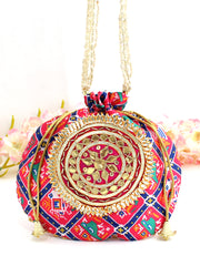 Patola Print Potli Bags / Wedding favors-Multi Color