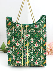 Patola Print Bag / Wedding Favors-Green