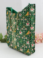 Patola Print Bag / Wedding Favors-Green