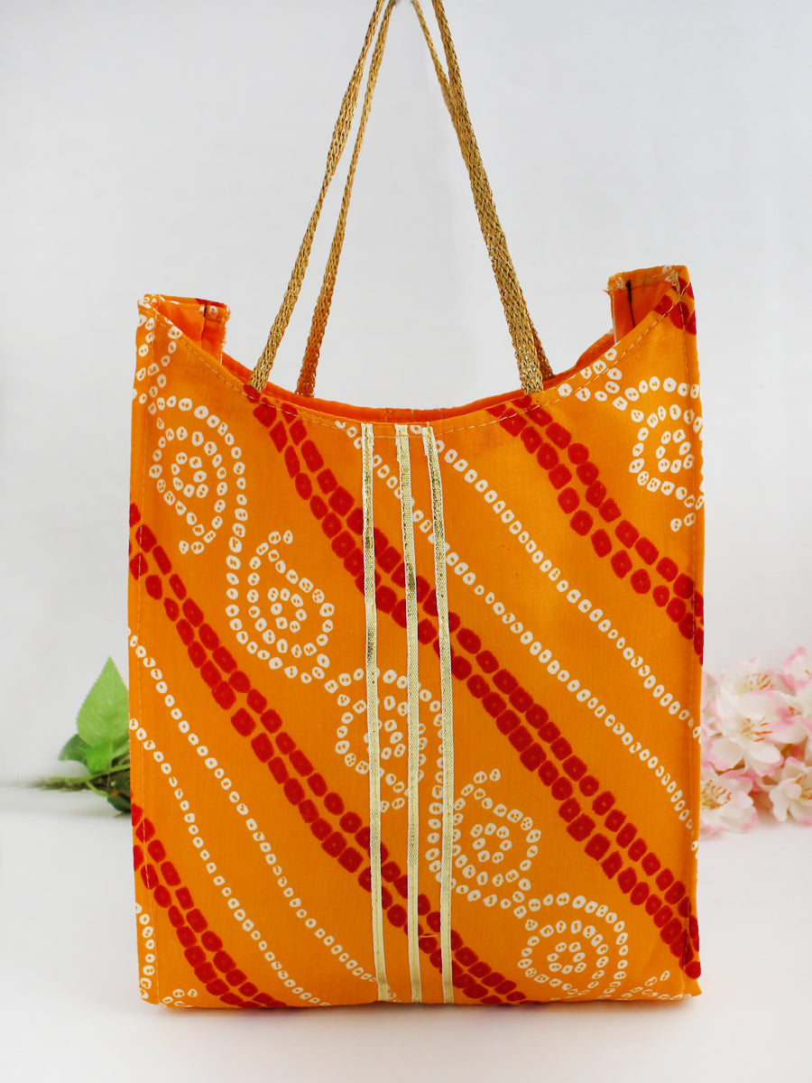 Bandhej / bandhani Print Bag / Wedding Favors-Yellow
