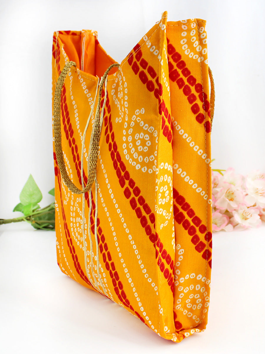 Bandhej / bandhani Print Bag / Wedding Favors-Yellow