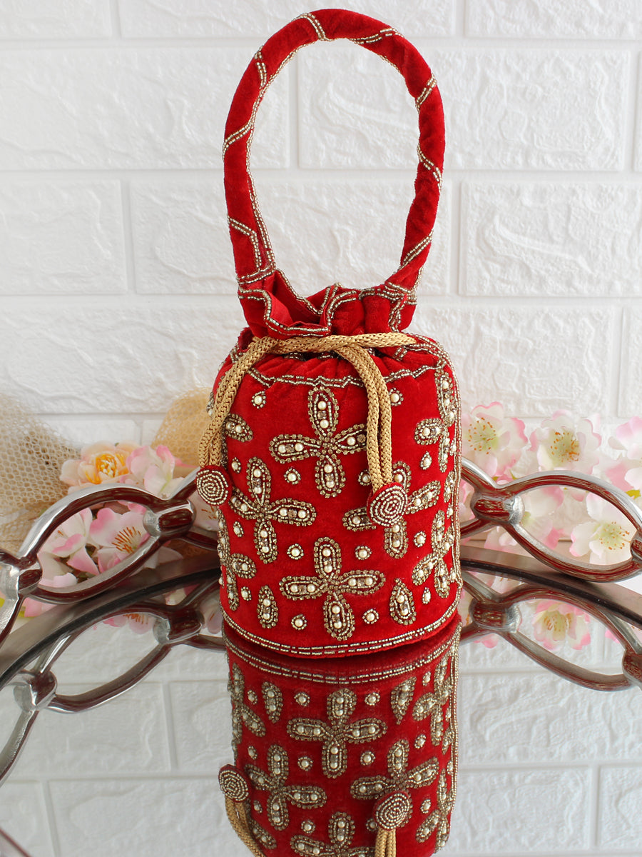 Vanya Potli Bag-Red