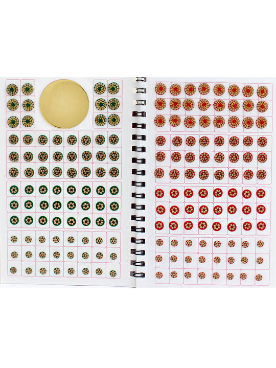 Multi Color Bindi Book with Stone Border- Style-25-Mulicolor