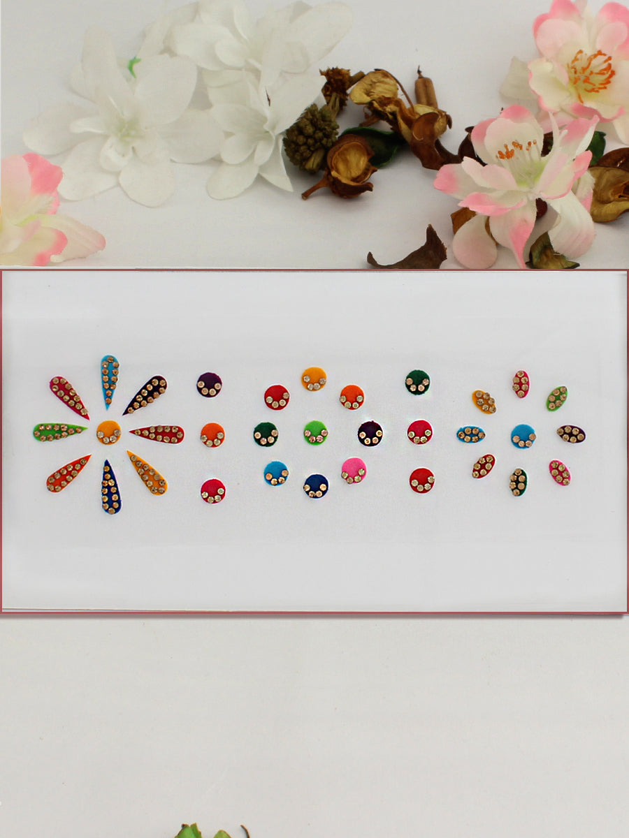 Bindi Work Tree Multi Color Stone Work Bindi Card – Indiatrendshop