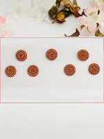 Red Color Stone Border Bindi Card-Red