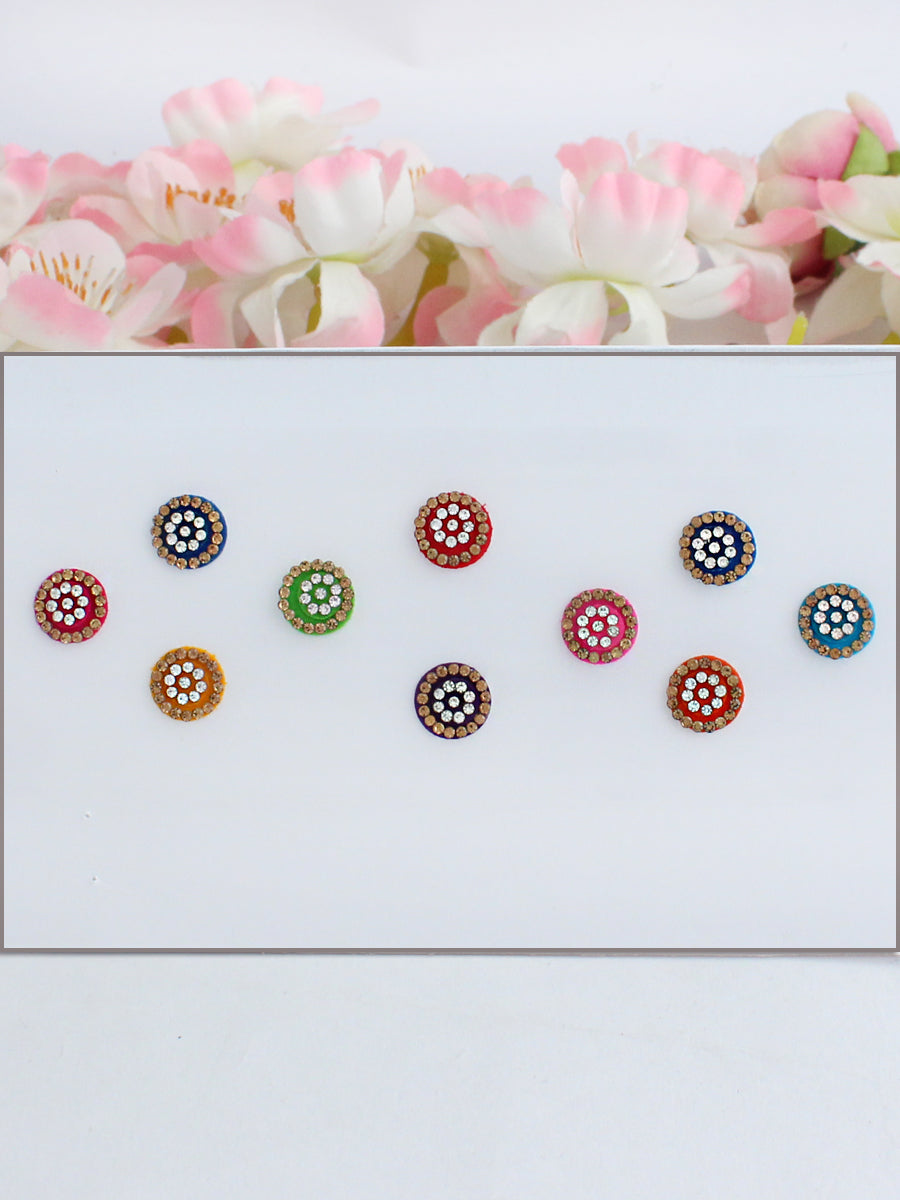 Bindi Work Tree Stone work Multi Color Bindi Card – Indiatrendshop