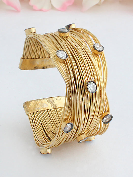 Kashvi Cuff Bracelet-Golden