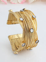 Kashvi Cuff Bracelet-Golden