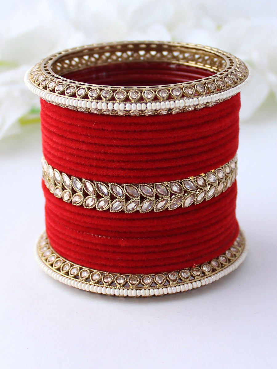 Reet Bangle Set-Red